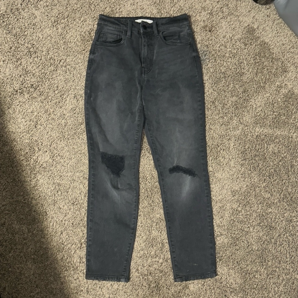 Black Buckle Mom Jeans Ankle
